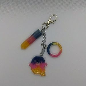 Handmade resin charm keychain